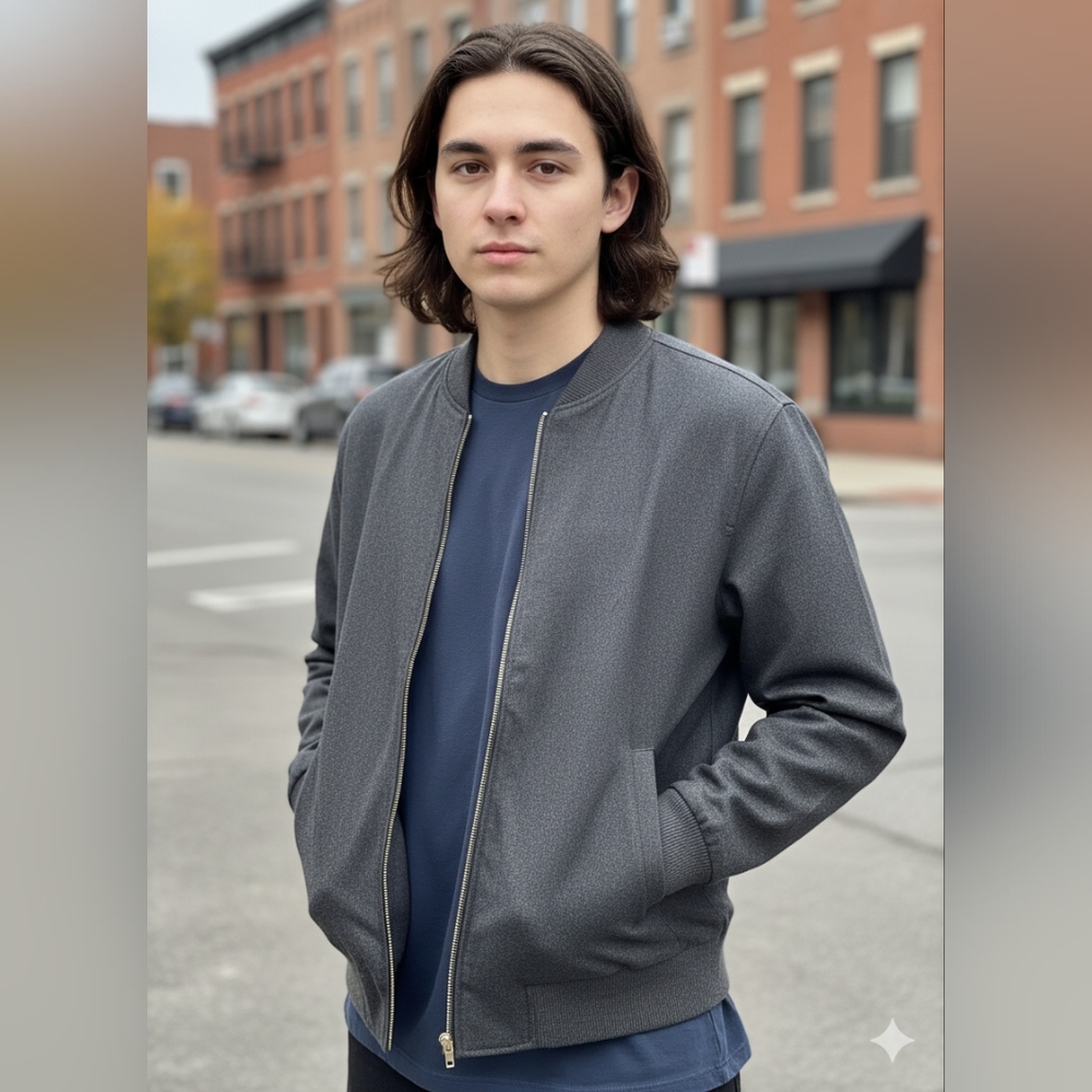 Men's Charcoal Bomber Jacket